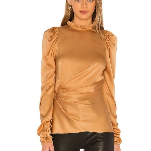 Keepsake, “Own It” Gold Copper Metallic Blouse, Medium - Picture 1 of 4